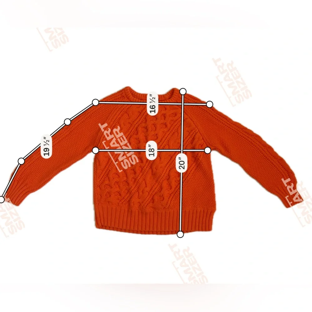 J. Crew - Women's Diagonal Cable Knit Crew Neck Sweater - Size Small - Orange